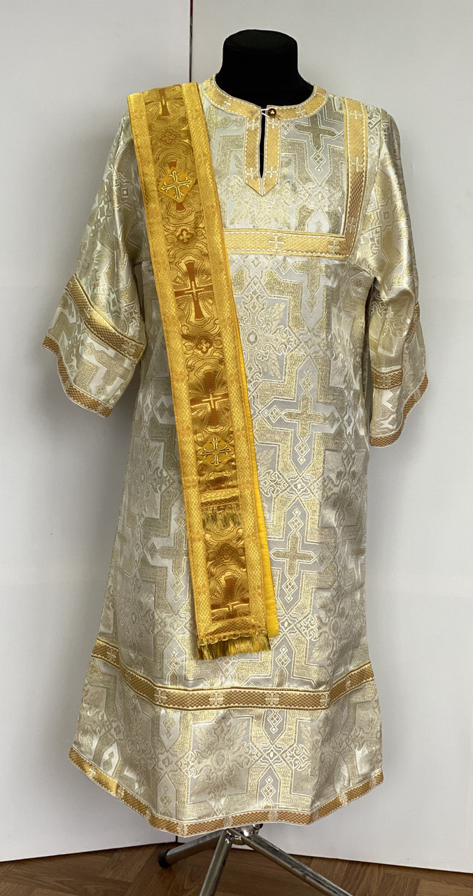 Орар одинарний дитячий з парчі (без поручів, жовтий), довжина 3 м, ширина 11 см