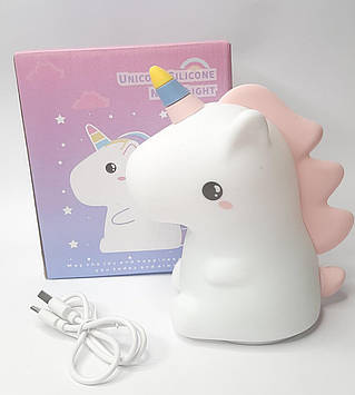 Світлодіодний силіконовий нічник у формі єдинорога ZH-123 акумуляторний