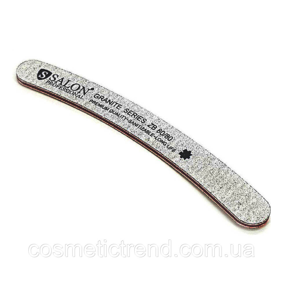 Пилка-бумеранг для нігтів Salon Professional 80/80 GRANITE вузька