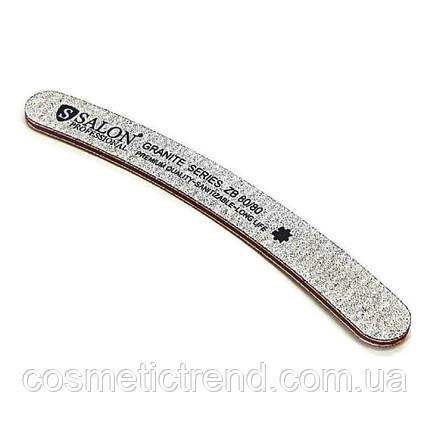 Пилка-бумеранг для нігтів Salon Professional 80/80 GRANITE вузька, фото 1