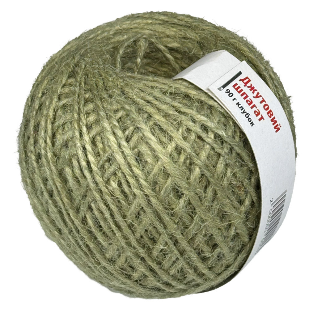 Шпагат джутовий в клубку оливковий 2мм х 80м 90г, фото 1