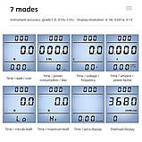 Розетка з лічильником електроенергії, енергометр, ватметр побутовий Va083eu, фото 4