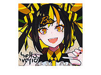 Аплікація пришивна Аніме колір жовто-чорний "Дівчина-бджілка" 20×20 см