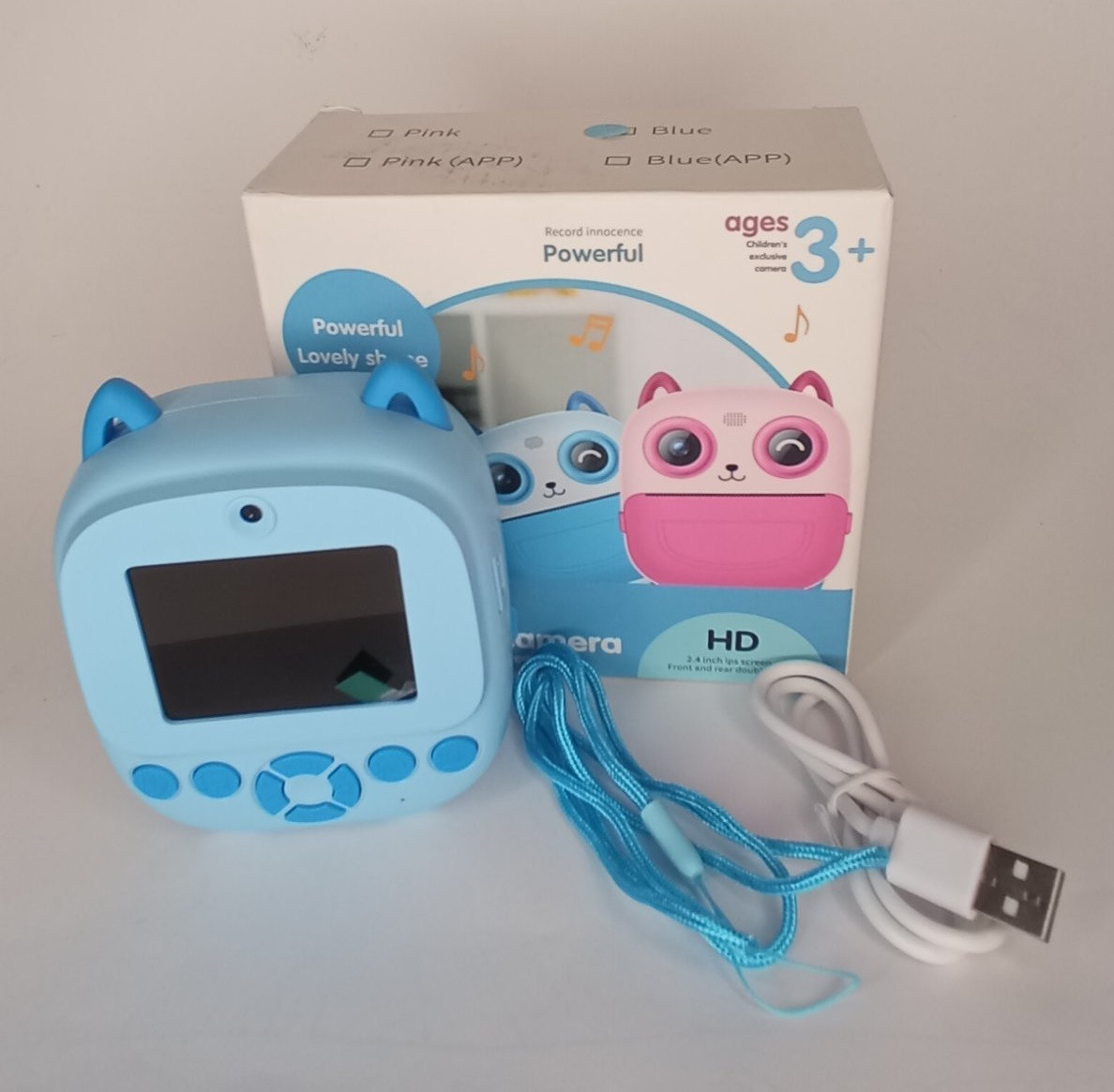 Дитячий фотоапарат з миттєвим друком у формі Сови S5 BLUE