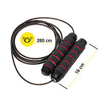 Скакалка швидкісна для кросфіту Cornix Speed Rope Classic з обтяженням XR-0354 Black/Red, фото 5