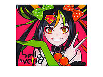 Аплікація пришивна Аніме колір малиновий "Дівчина з бантами" 17×20 см