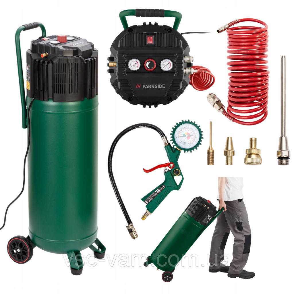 Компресор PARKSIDE PVKO 50 C3 1500W вертикальний, фото 1