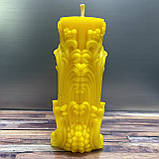 Свічка з бджолиного воску Римська Колона Смужки 11 см, фото 2