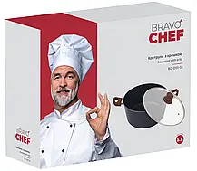 Каструля Bravo Chef класична 26 см (4.9 л) з кришкою, фото 6