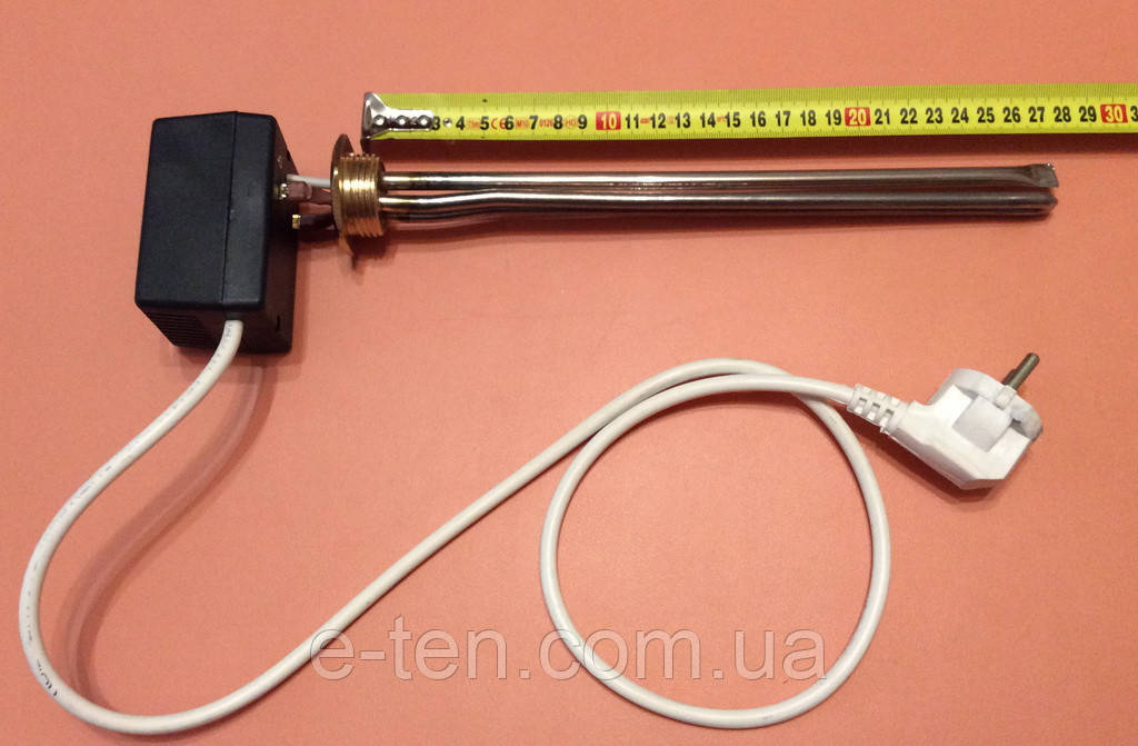 Тен батарейний нержавійка 300W (Туреччина) / різьба 1" для алюмінієвих батарей з ЦИФРОВИМ терморегулятором DALAS