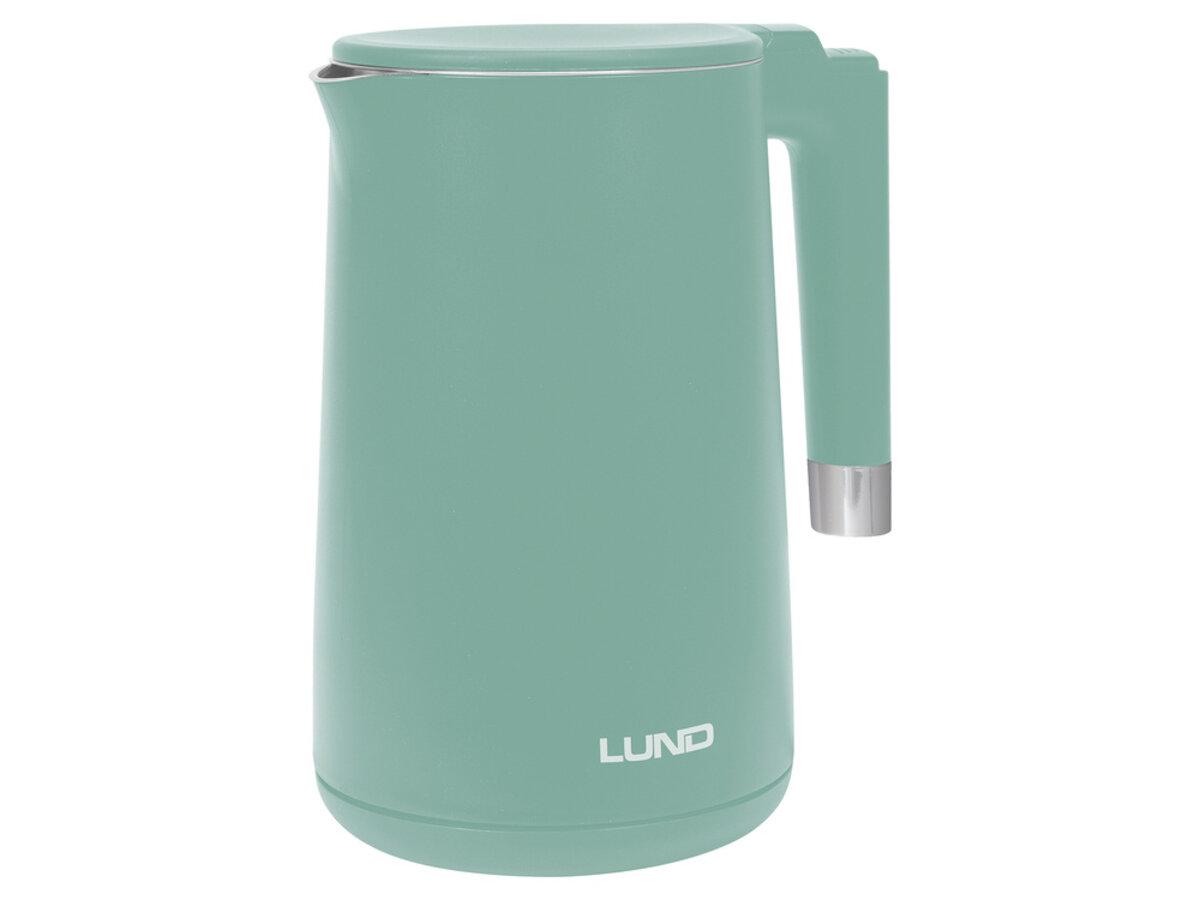 Електрочайник з термостатом з нержавіючої сталі LUND 1,5 л бірюзовий, 2200 Вт, живл від мережі 230 В Baumar - Время Покупать