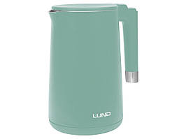 Електрочайник з термостатом з нержавіючої сталі LUND 1,5 л бірюзовий, 2200 Вт, живл від мережі 230 В Сделай