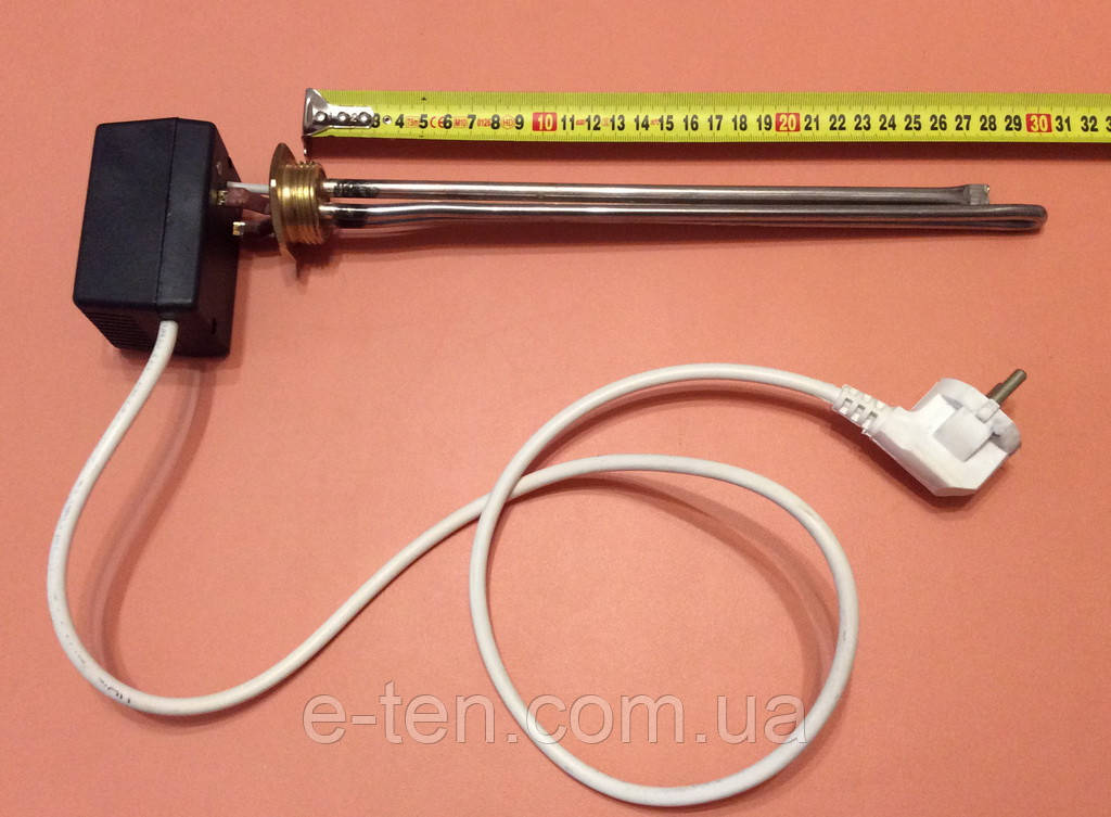 Тен батарейний неіржавка сталь 500 W (Туреччина)/різь 1" для алюмінієвих батарей із ЦІФРОВІМ терморегулятором DALAS, фото 1