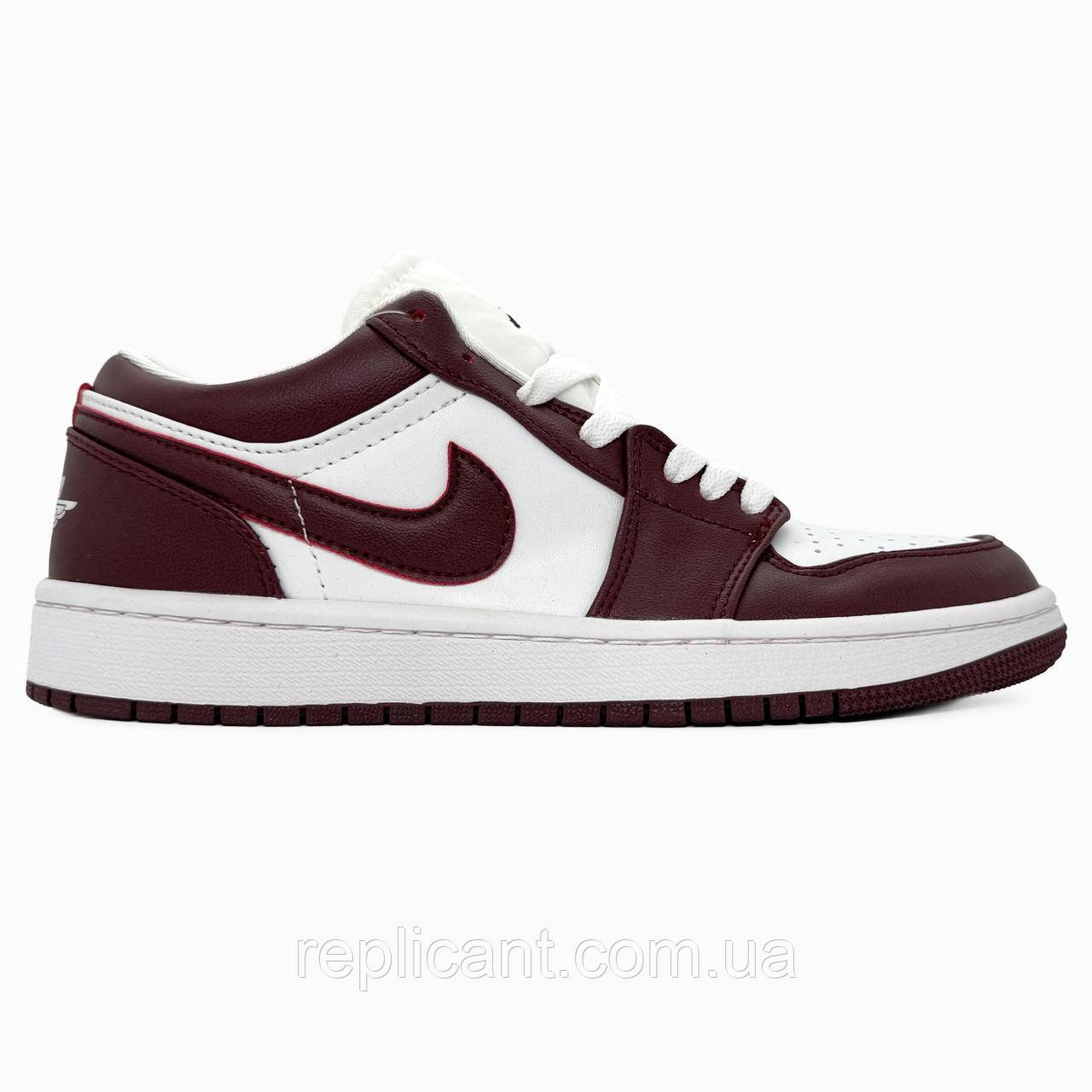 Чоловічі кросівки Nike Jordan 1 Retro Low White/Bordo кросівки Nike