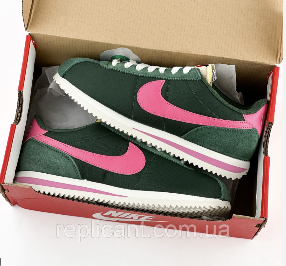 Женские кроссовки Nike Cortez Green/Pink кросівки унісекс Nike