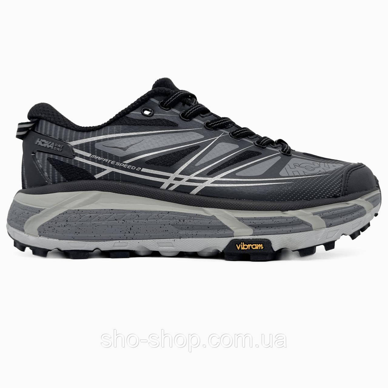 Кроссовки Hoka  One One U Mafate Speed 2 Black/Gray, фото 1