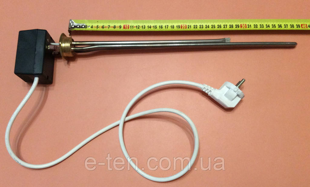 Тен батарейний нержавійка 1000W (Туреччина) / різьба 1" для алюмінієвих батарей з ЦИФРОВИМ терморегулятором DALAS, фото 1