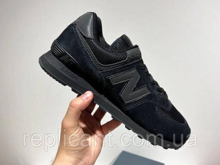 Мужские кроссовки New Balance 574 “Triple Black” кросівки New Balance