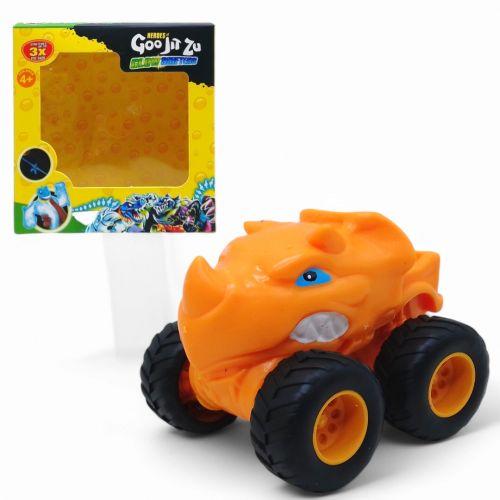 Антистрес машинка тягнучка Goo Jit Zu (помаранчивий носоріг), фото 1
