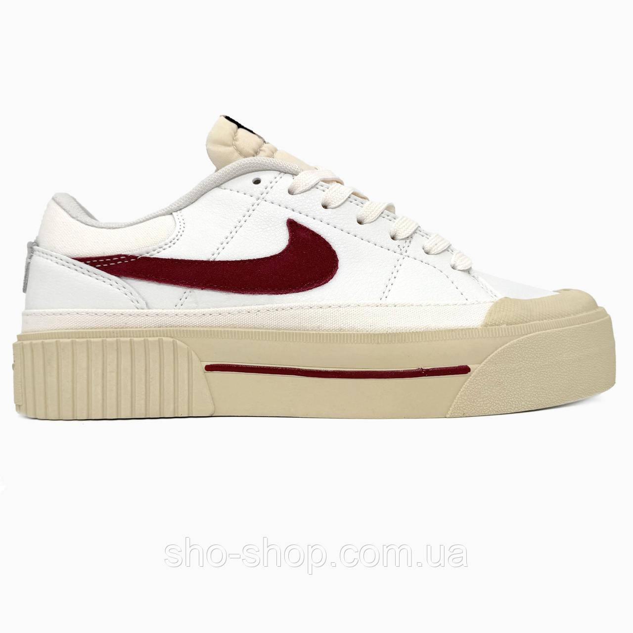 Кросівки Nike Court Legacy Lift Beige/Bordo