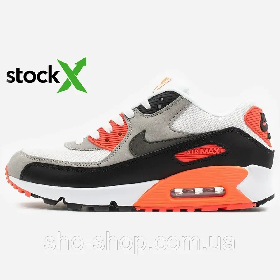 Кросівки Nike 0358 Air Max 90 «Black/Grey/Red»
