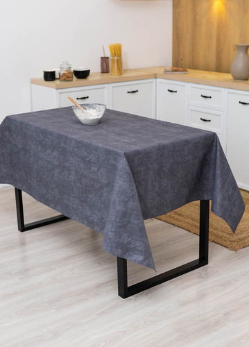 Скатертина 150х180 см водовідштовхувальна з тефлоновим просоченням Мармур темно-сірий