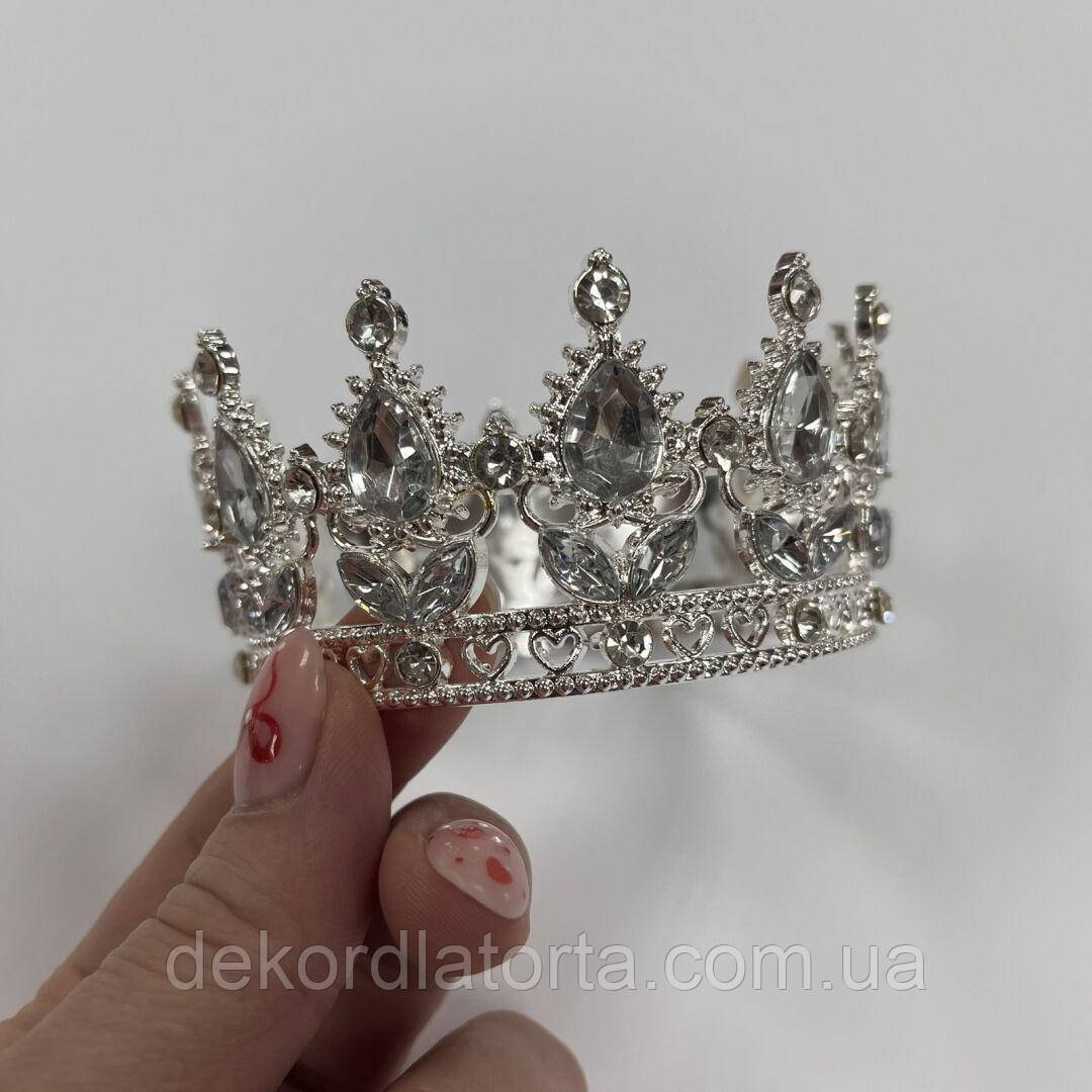 Корона діадема для бенто тортика срібна