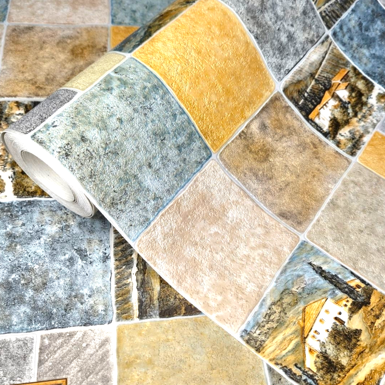 Шпалери Слов’янські вінілові 10.05×0.53 м 5831-05, у стилі плитки для кухні, передпокою, коридору, фото 1