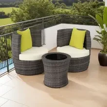 Меблі на террасу із ротангу Nizza сірий колір, фото 1