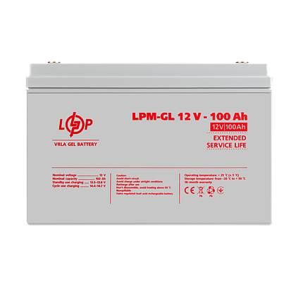 Акумулятор гелевий LPM-GL 12V - 100 Ah, фото 1