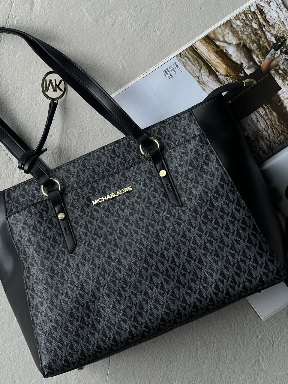 Сумка жіноча Майкл Корс шопер чорний Michael Kors шопер