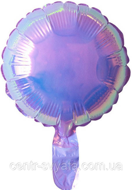 Фольгована кулька КНР 10"(25 см) Коло хамелеон бузкова