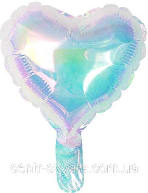 Фольгована кулька КНР 10"(25 см) Серце хамелеон