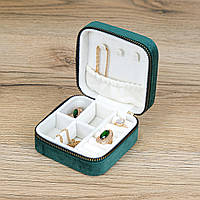 Скринька для прикрас зелена дорожня велюр 10*10*5 см Гранд Презент JZ-002-4