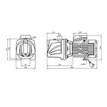 Насос поверхневий самовсмоктуючий Pumpman TJSW/15M-1 Нmax 50 м Qmax 4,5 куб.м 1100 Вт (чавун), фото 3