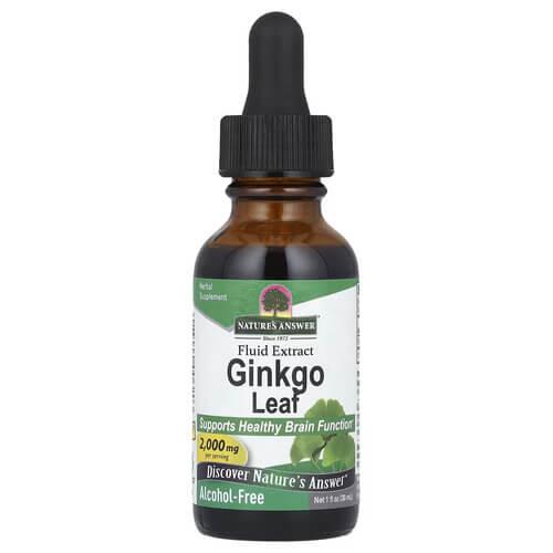 Nature's Answer Ginkgo Leaf Fluid Extract 2,000 mg 30 мл, фото 1