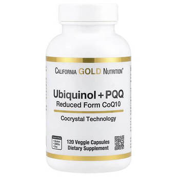 California Gold Nutrition Ubiquinol Reduced Form + PQQ 120 вегетаріанських капсул