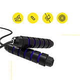 Скакалка швидкісна для кросфіту Cornix Speed Rope Classic з обтяженням XR-0351 Black/Blue, фото 4