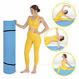 Килимок (мат) спортивний 4FIZJO TPE Gigant 200 x 125 x 2 см для йоги та фітнесу Sky Blue (P-5907739318985), фото 5
