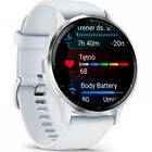 Смарт-годинник Garmin Venu 3 Silver Stainless Steel Bezel with Whitestone Case and Silicone Band