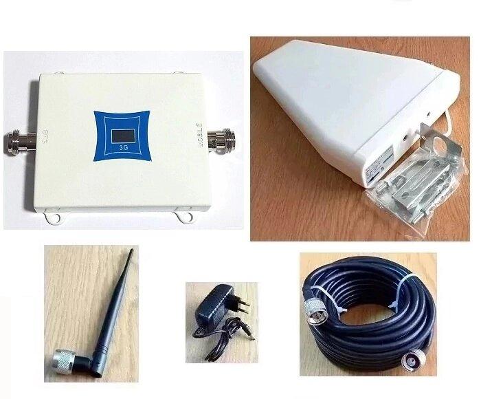 Підсилювач зв'язку репітер WNG-2116-W 2100 МГц із зовнішньою логоперіодичною антеною та внутрішньою круговою, 150 кв. м.