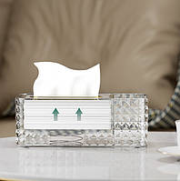 Органайзер 3329 для косметичних серветок прямокутний пластиковий 24*12*8.9 см Transparent