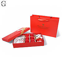 Розкішний подарунковий набір 7 в 1: 6 мильних троянд + ведмедик в преміальній упаковці