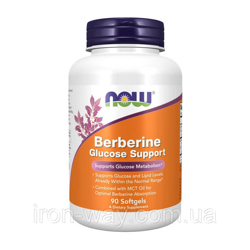 NOW Berberine Glucose Support (90 sgels), фото 1