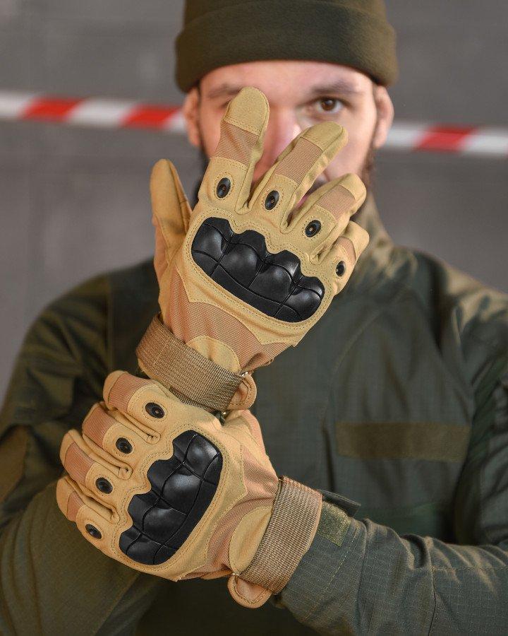 РУЧАТКИ Койот БЕЗПАЛІ OUTDOOR TACTICS ІЗ ЗАХИСТОМ coyot ВТ6011 ТМ, фото 1