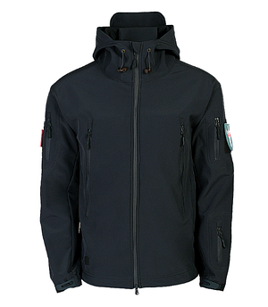 Куртка софтшел Gman Чорна Soft Shell на флісі S