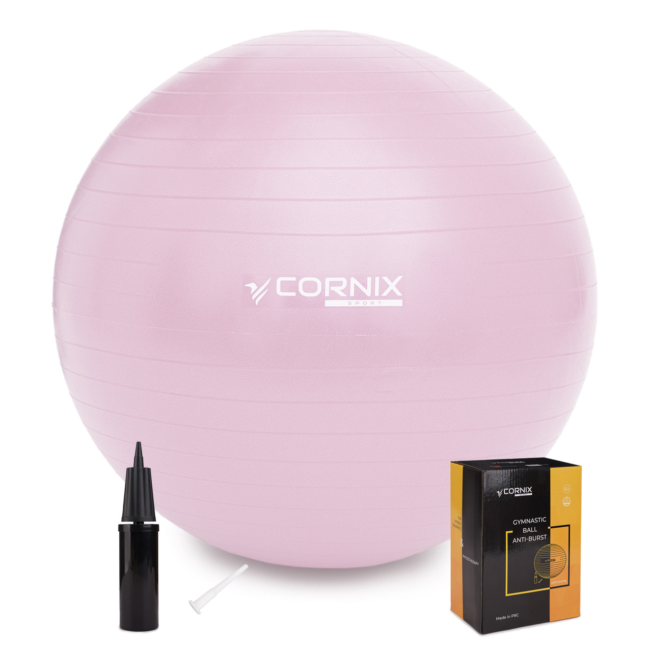М'яч для фітнесу (фітбол) Cornix 85 см Anti-Burst XR-0370 Light Pink, фото 1