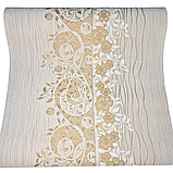 Шпалери вінілові 10.05×0.53 м Слов’янські шпалери 5763-05, бежеві без підбору в спальню, вітальню, коридор, зал, фото 3