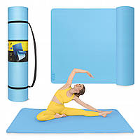 Килимок (мат) спортивний 4FIZJO TPE Gigant 200 x 125 x 2 см для йоги та фітнесу Sky Blue (P-5907739318985)