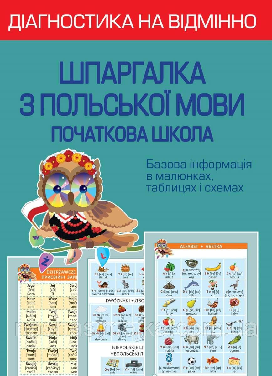 Діагностика на відмінно. Шпаргалка з польської мови. Початкова школа.